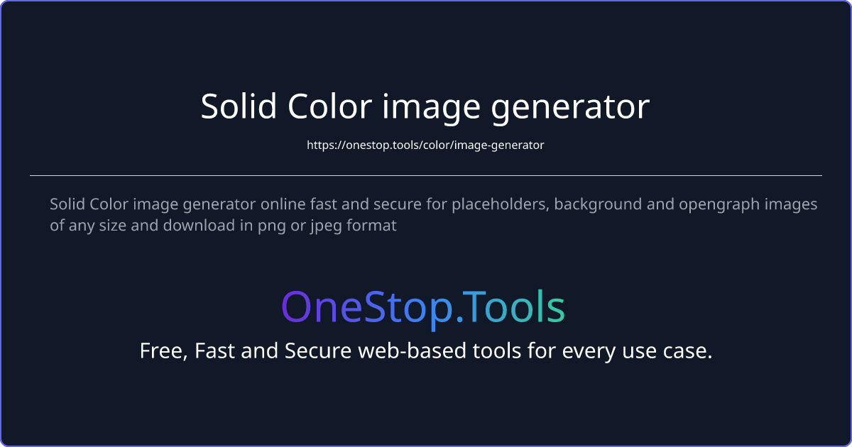 Solid Color image generator online fast and secure